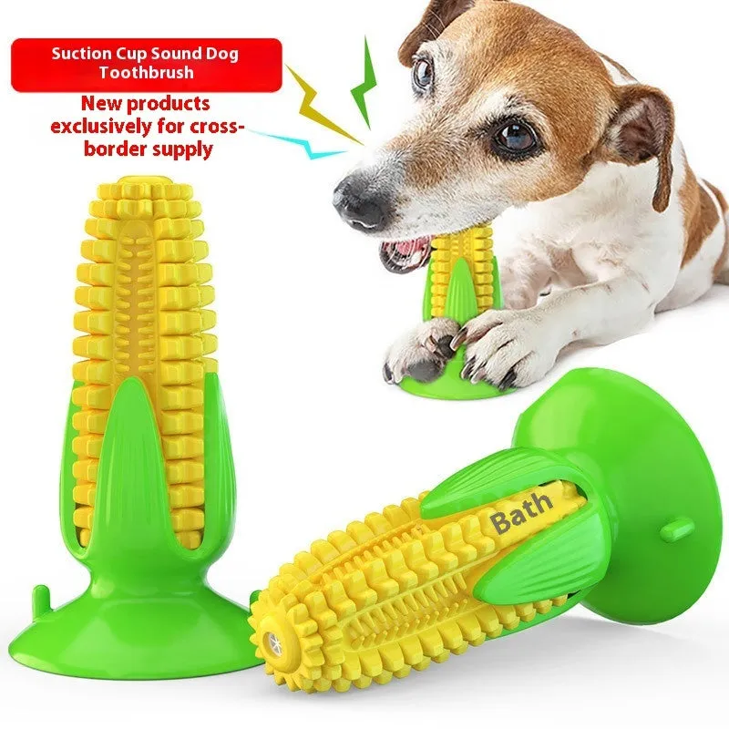 TPR silicone dog molar toy in Cactus Lake Blue colour on white background