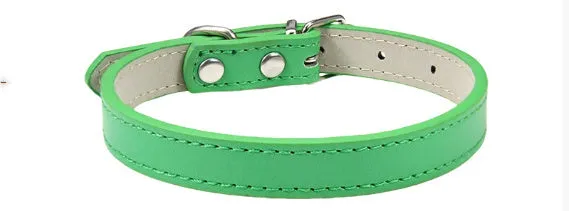 Small medium dog PU collar in monochrome casual style, multiple colours and sizes from XS to XXL