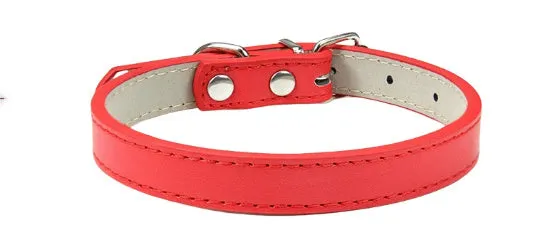 Small medium dog PU collar in monochrome casual style, multiple colours and sizes from XS to XXL