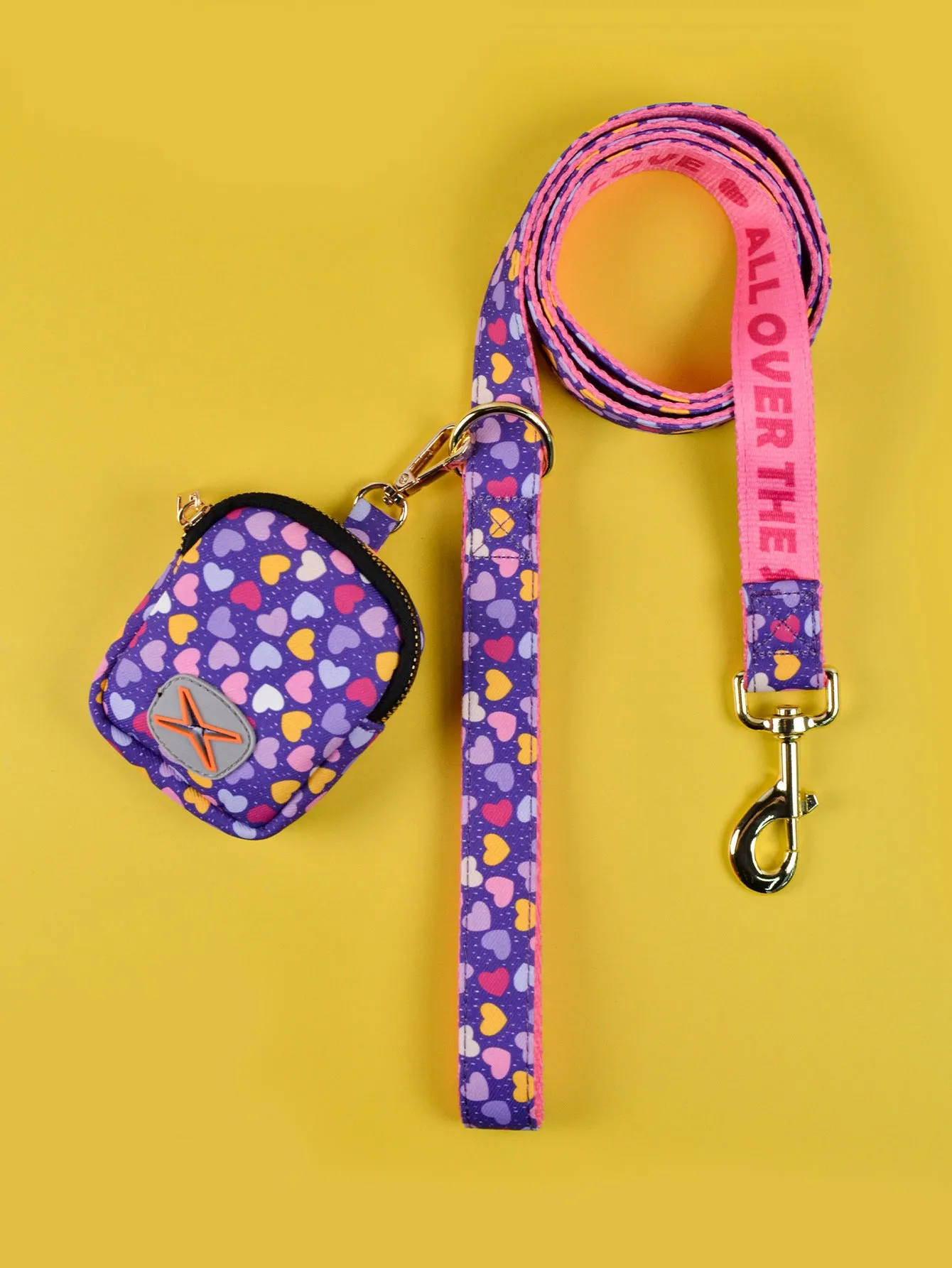 Polyester pet waste rope set with hand grip, integrated bag container, blue ice cream colour