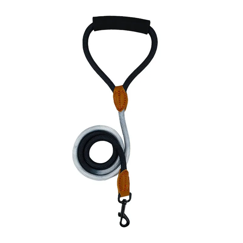 Nylon dog hand holding rope leash round pet lead in multiple colours