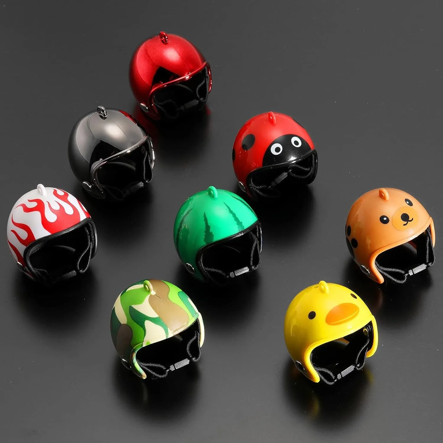 Adjustable PP plastic pet helmet for small chickens and birds with elastic bands and sponge lining