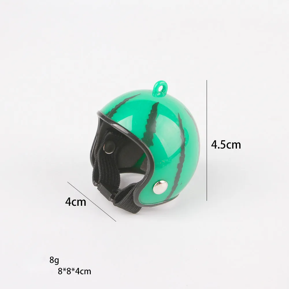 Adjustable PP plastic pet helmet for small chickens and birds with elastic bands and sponge lining