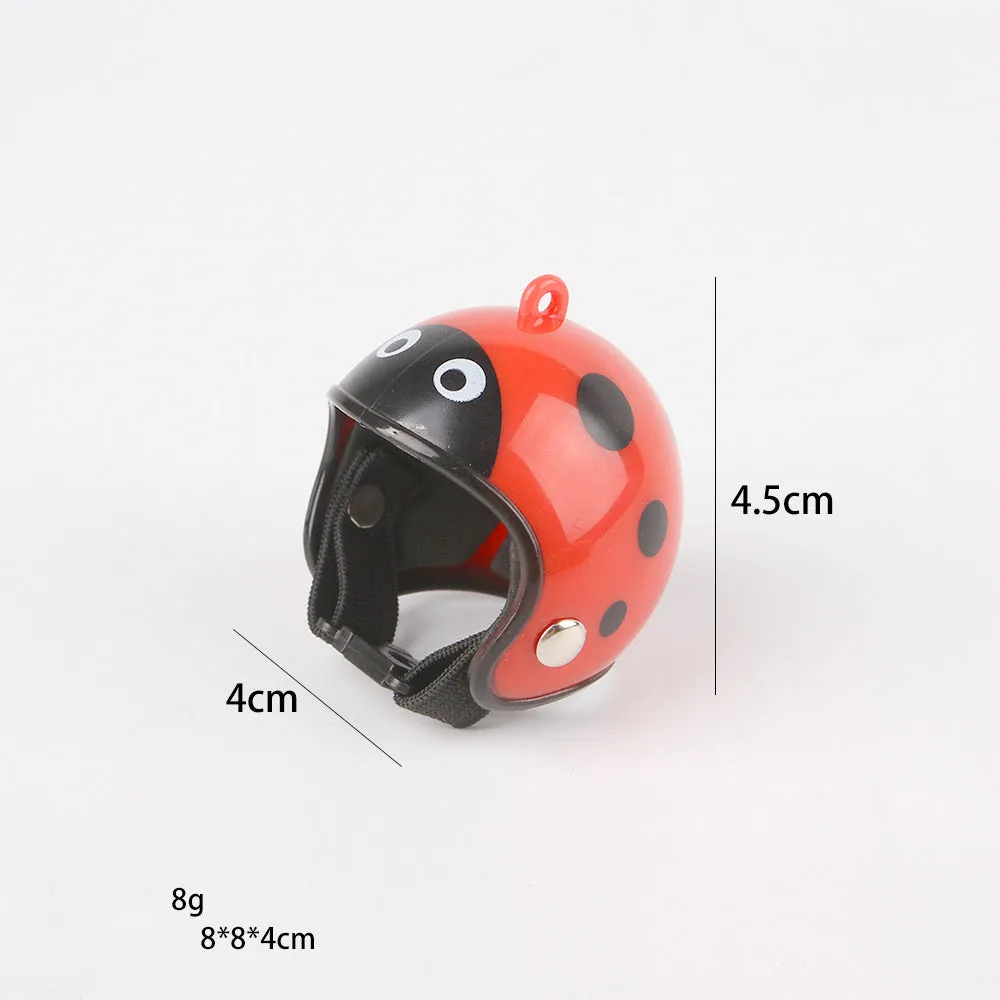 Adjustable PP plastic pet helmet for small chickens and birds with elastic bands and sponge lining