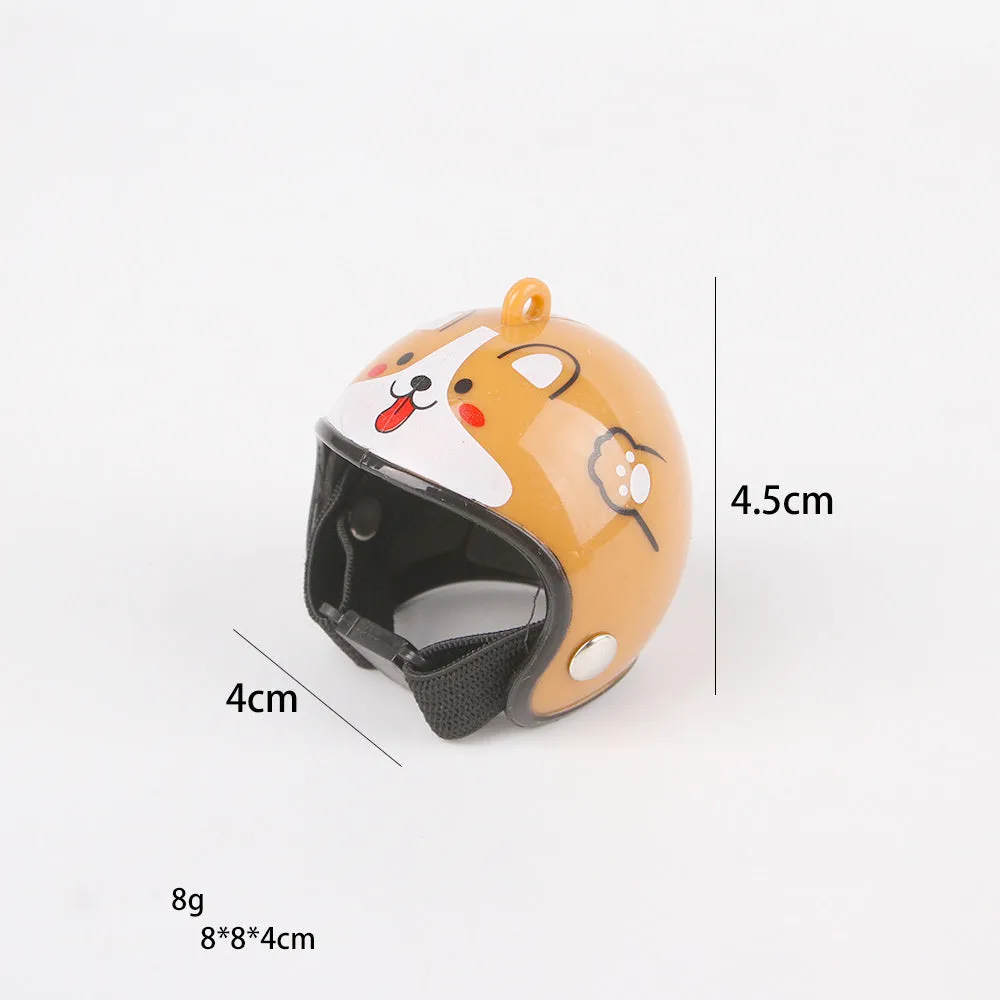 Adjustable PP plastic pet helmet for small chickens and birds with elastic bands and sponge lining