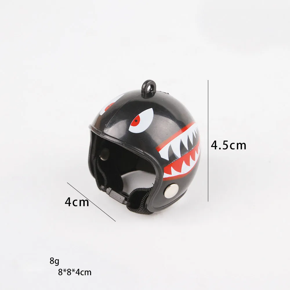 Adjustable PP plastic pet helmet for small chickens and birds with elastic bands and sponge lining