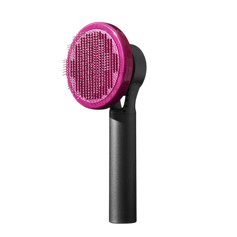 Massage knot washable pet grooming gift box with comb and brush in matte black and noble purple