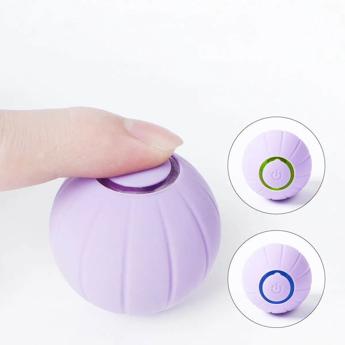 Orange smart bouncing silicone ball toy for cats 4.2cm diameter with USB rechargeable port