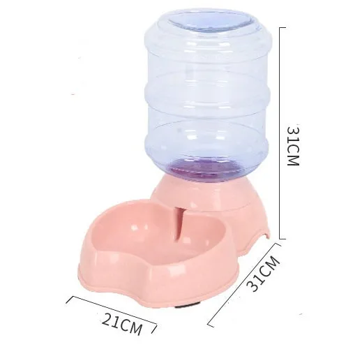 Automatic dog food machine 1.8L pet puzzle feeding device in apricot colour with drinking fountain style
