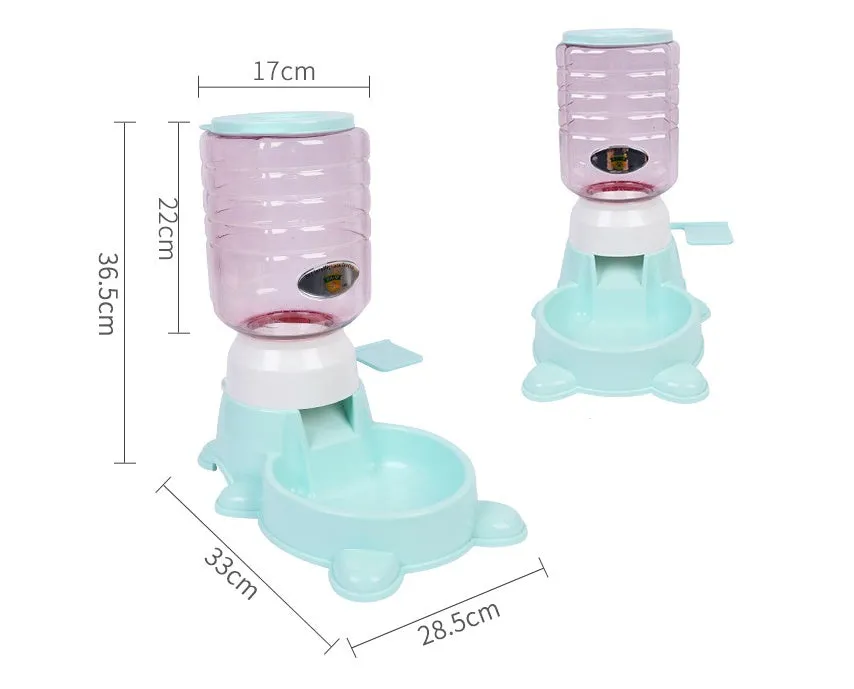 Automatic dog food machine 1.8L pet puzzle feeding device in apricot colour with drinking fountain style