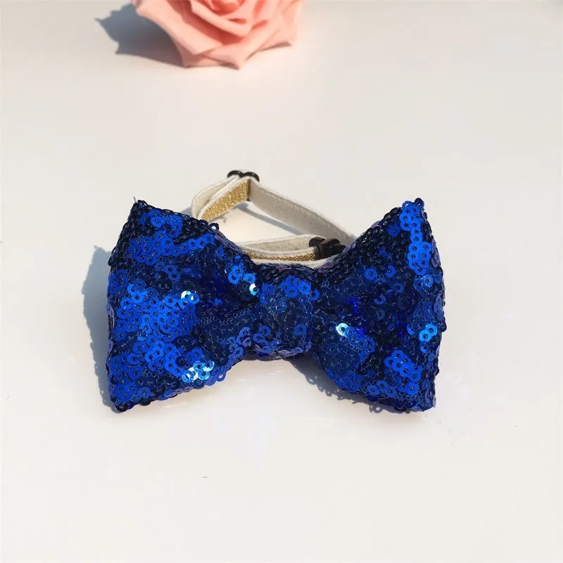 Blue non-woven pet birthday crown and bow set with 9.5cm diameter crown and 8cm bow
