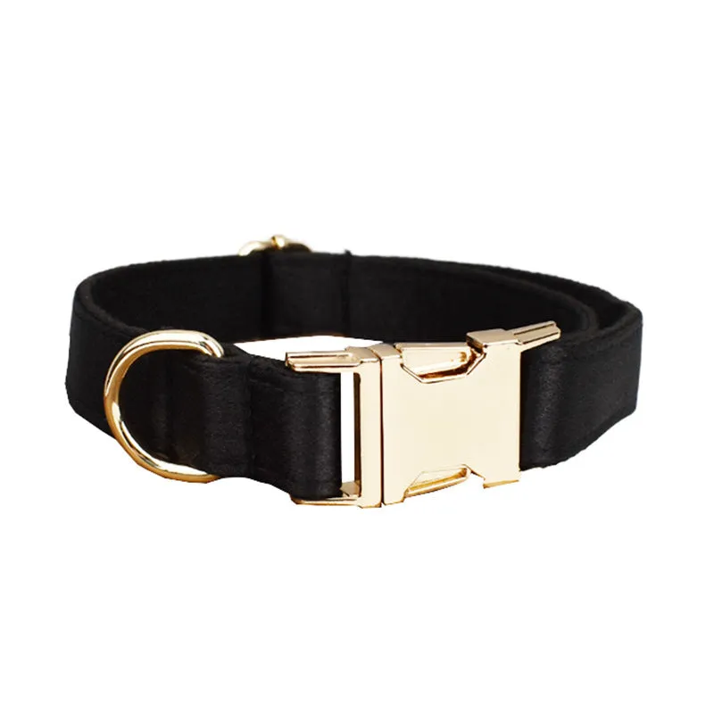 Cloth dog collar and leash set with vest accessory in multiple size options