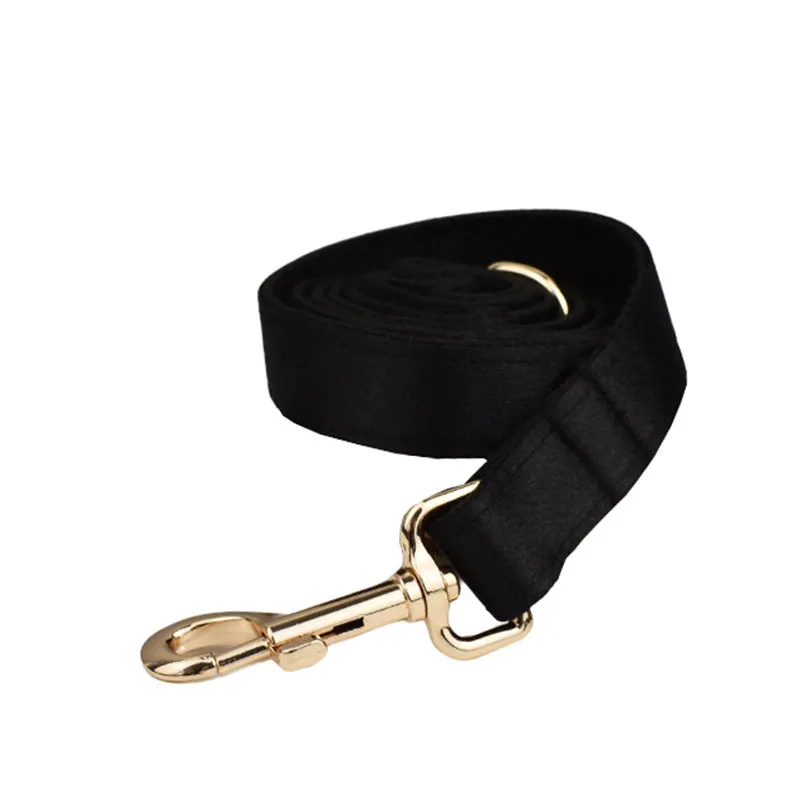 Cloth dog collar and leash set with vest accessory in multiple size options