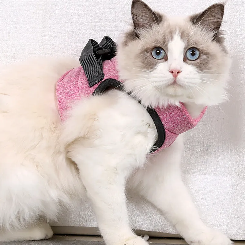 JIYUANPET cat leash lace rope breathable lightweight chest strap in sky blue for medium cats
