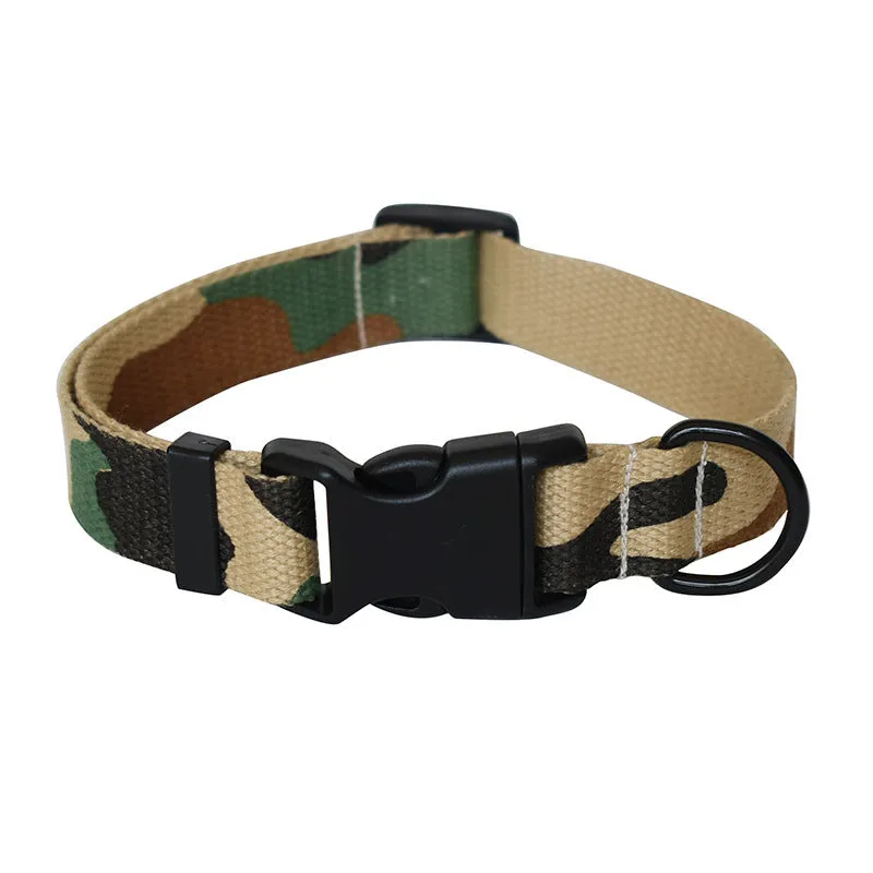 Ribbon webbing dog collar with printed ethnic pattern 2.5cm width adjustable buckle closure