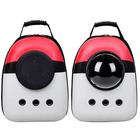 Transparent space capsule pet backpack with bubble window, Oxford fabric, and metal zipper, available in multiple colours