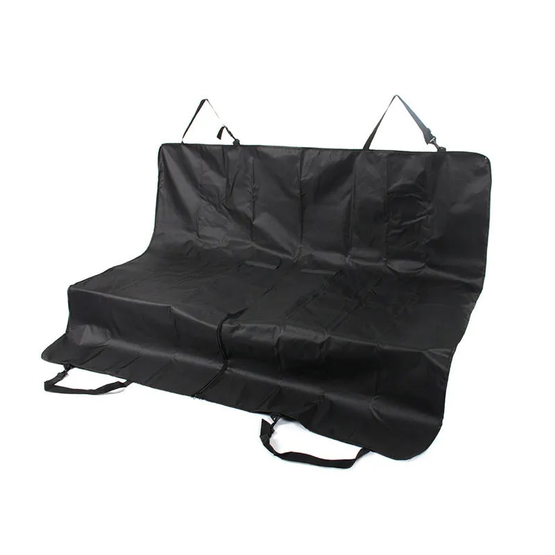 Black waterproof pet car mat with universal fit for five-seater vehicles, measuring 23x15x4cm