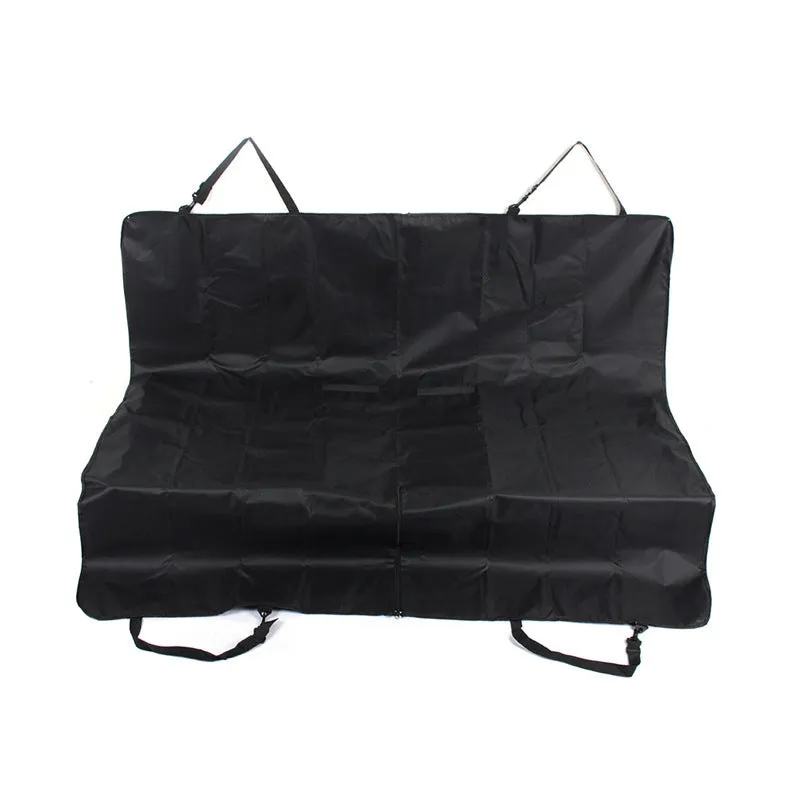 Black waterproof pet car mat with universal fit for five-seater vehicles, measuring 23x15x4cm