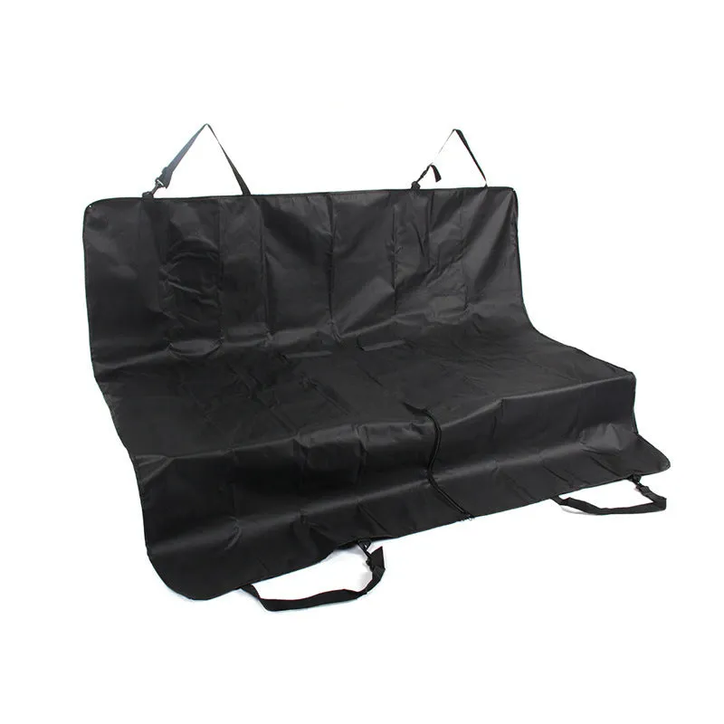 Black waterproof pet car mat with universal fit for five-seater vehicles, measuring 23x15x4cm
