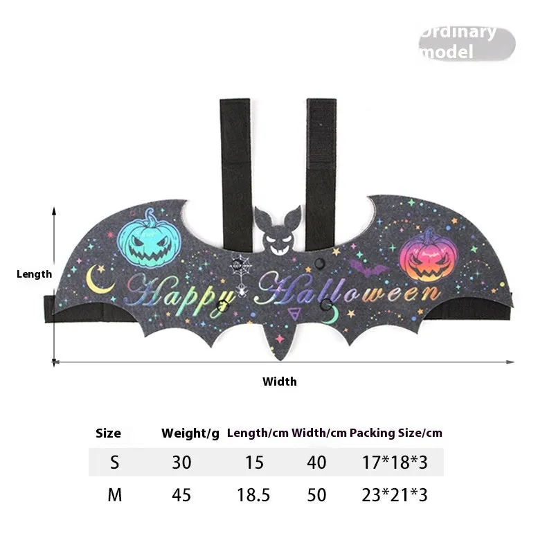 Halloween batwing costume for cats in felt fabric with bat design