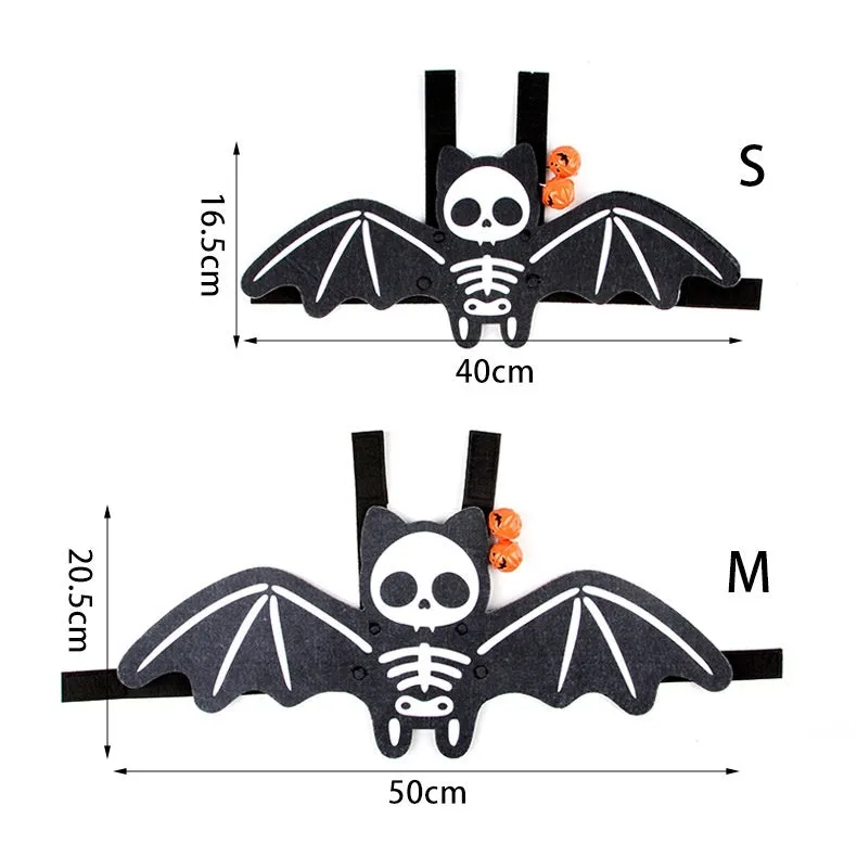 Halloween batwing costume for cats in felt fabric with bat design
