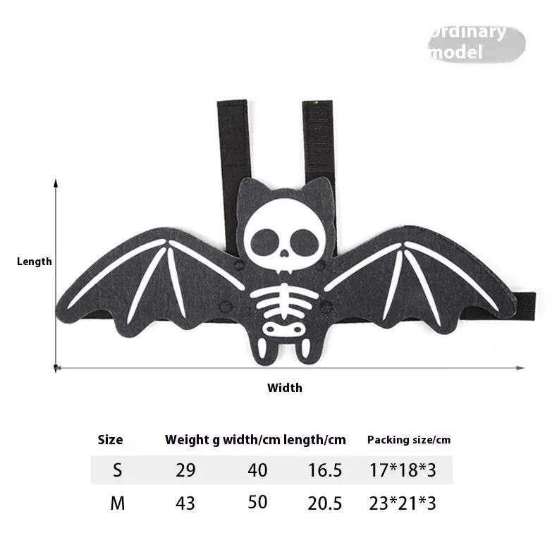 Halloween batwing costume for cats in felt fabric with bat design