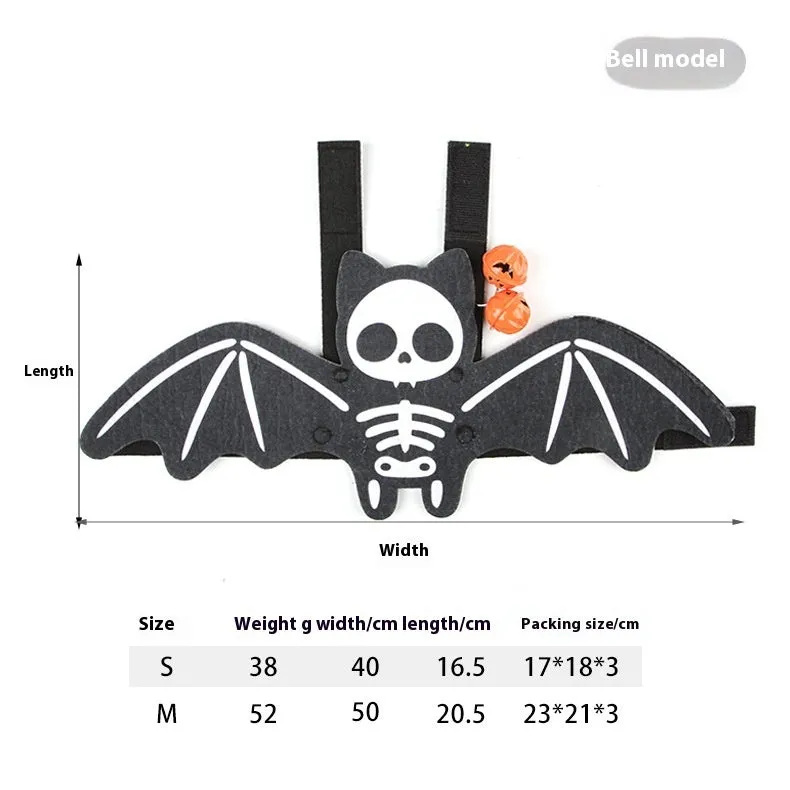 Halloween batwing costume for cats in felt fabric with bat design