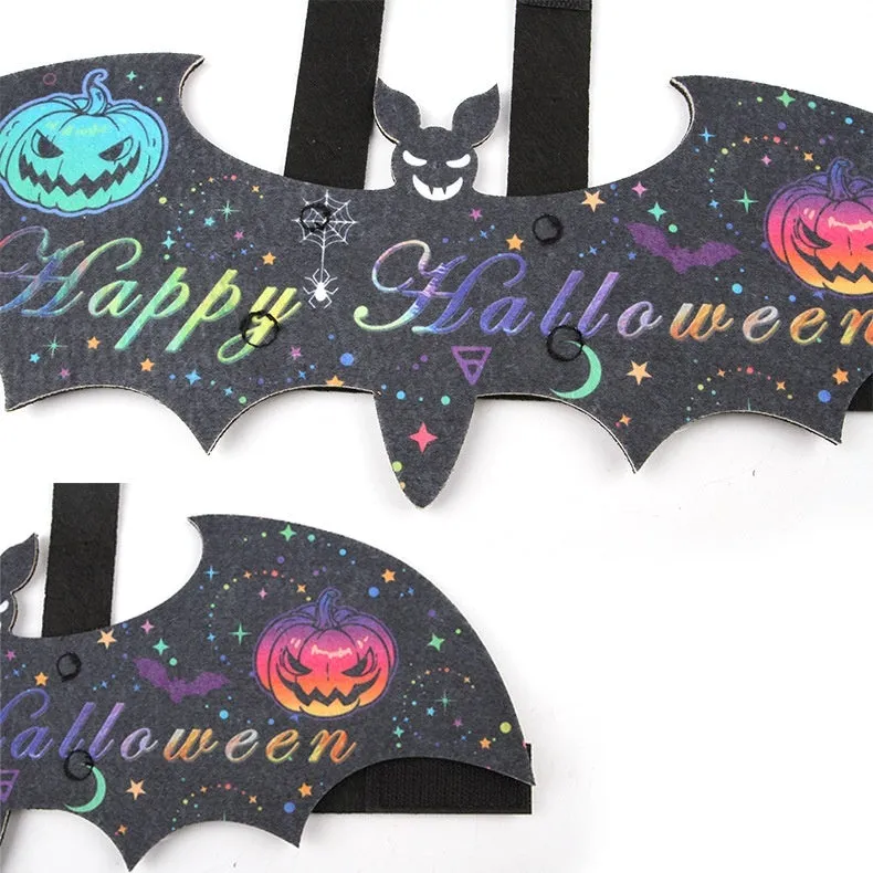 Halloween batwing costume for cats in felt fabric with bat design