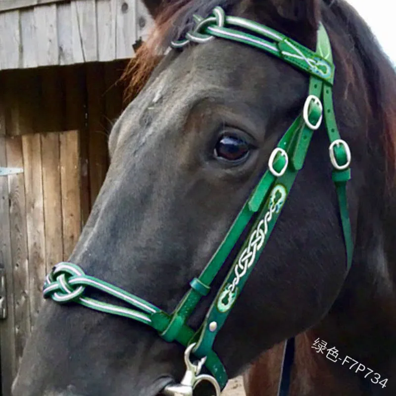 Black PU horse reins bridle M size for equestrian riding and outdoor cycling