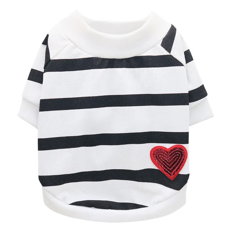 Casual blue puppy summer clothes T-shirt in breathable cloth for small dogs