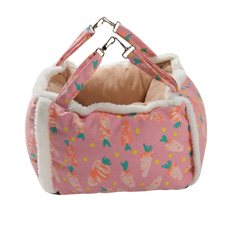 Cat hammock hanging nest semi-enclosed grey square with flannel and alloy frame for cat cage