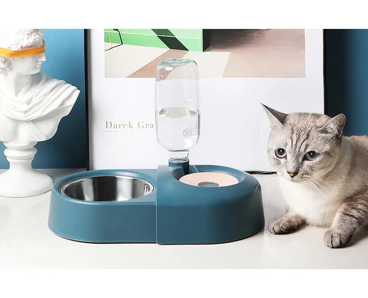 Anti-overturning plastic cat bowl in white for pet feeding