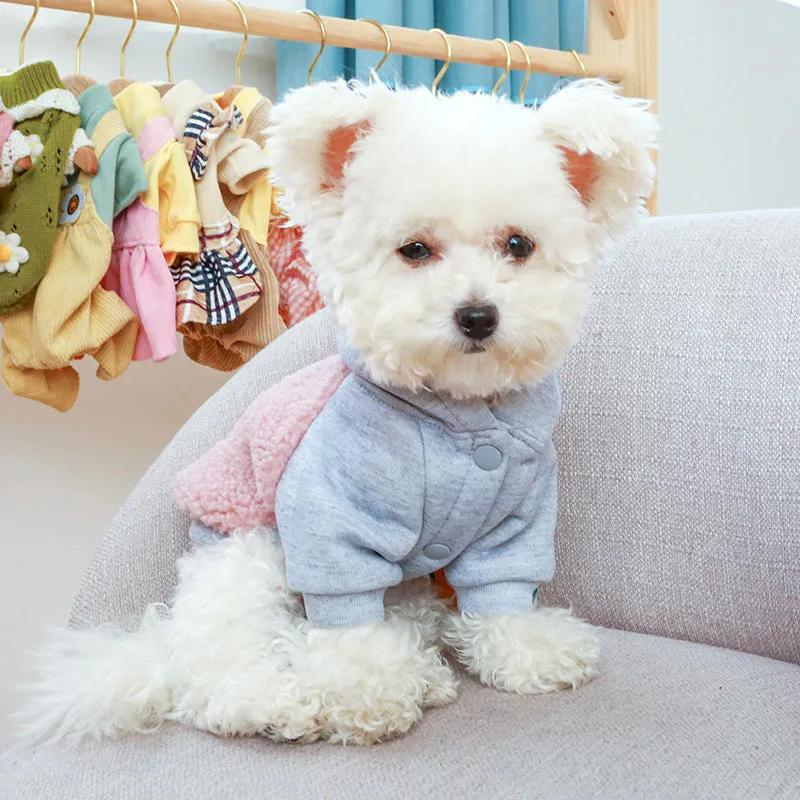 Warm hoodie sweet pet clothing in black polyester with two legs and a hood for small to medium dogs.