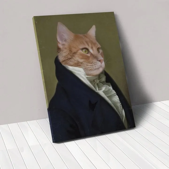 Personalised pet canvas portrait in modern simple style, rectangular frameless canvas print