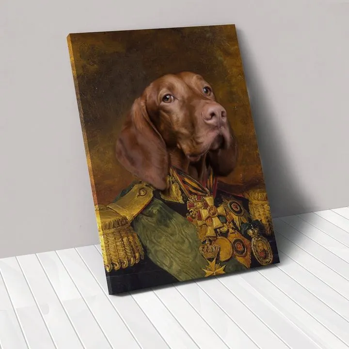 Personalised pet canvas portrait in modern simple style, rectangular frameless canvas print