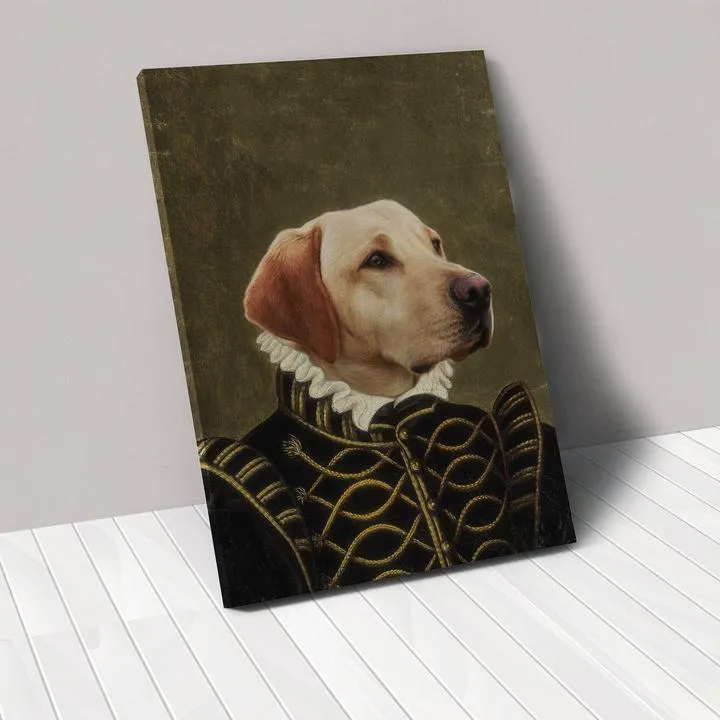 Personalised pet canvas portrait in modern simple style, rectangular frameless canvas print