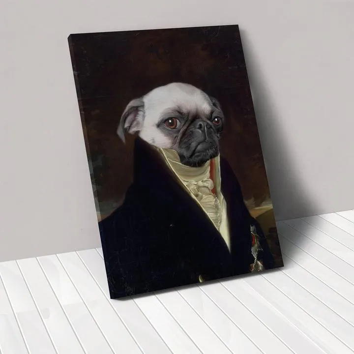 Personalised pet canvas portrait in modern simple style, rectangular frameless canvas print