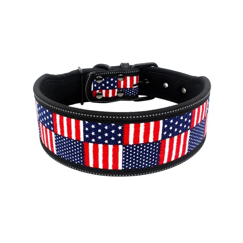 Diving material cloth pet collar in blue camouflage option with adjustable fit