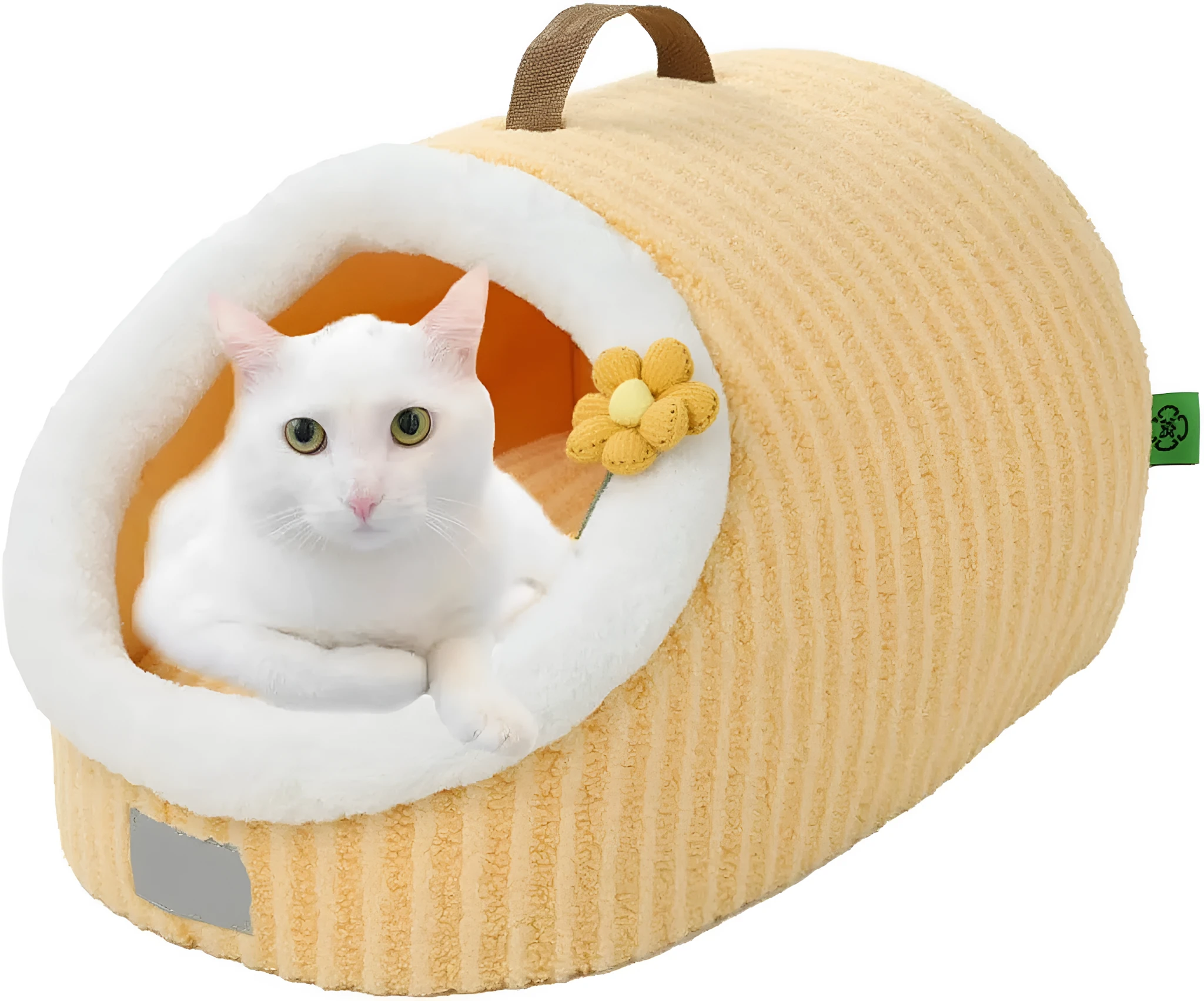 Blue cat cave bed with cushion, suitable for indoor cats and small pets like chihuahuas