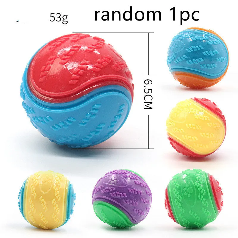 Dog Molar Long Lasting Ball TPR Toy – random colour rubber chew ball for pets