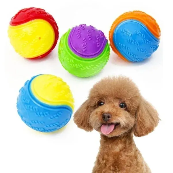 Dog Molar Long Lasting Ball TPR Toy – random colour rubber chew ball for pets
