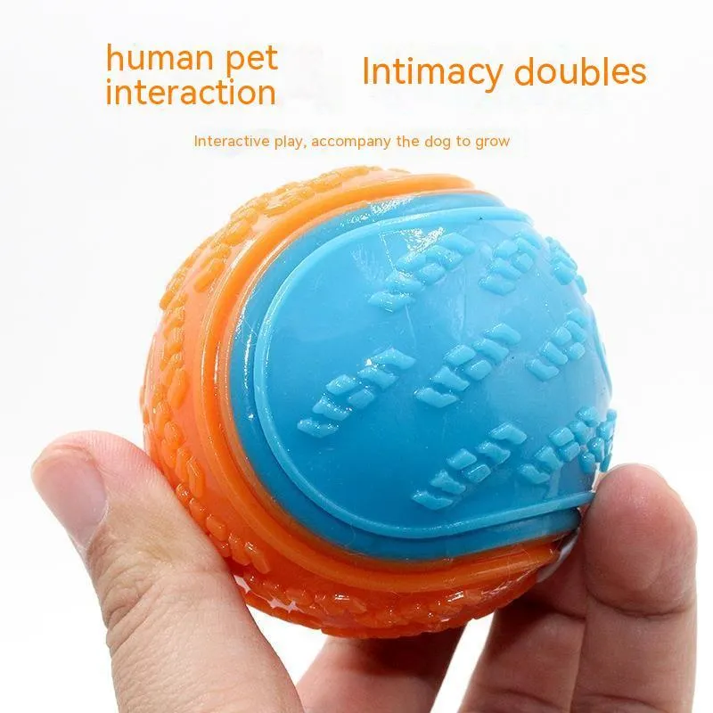 Dog Molar Long Lasting Ball TPR Toy – random colour rubber chew ball for pets