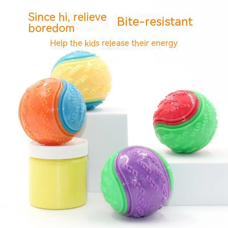 Dog Molar Long Lasting Ball TPR Toy – random colour rubber chew ball for pets