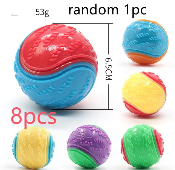 Dog Molar Long Lasting Ball TPR Toy – random colour rubber chew ball for pets