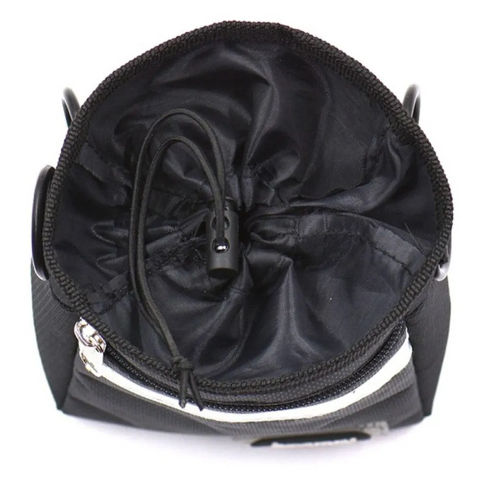 Dog training belt bag in black, Oxford cloth and polyester, size 11.5 by 5.5 by 17 cm, with adjustable belt