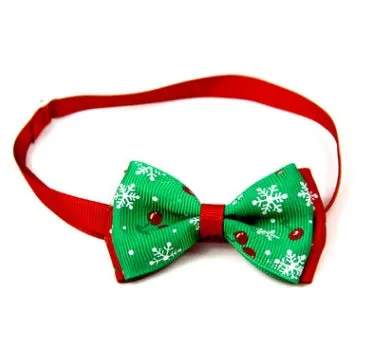 Christmas handmade ribbon dog bow tie adjustable 20-26cm neck 8.5cm bow eight colours with bell