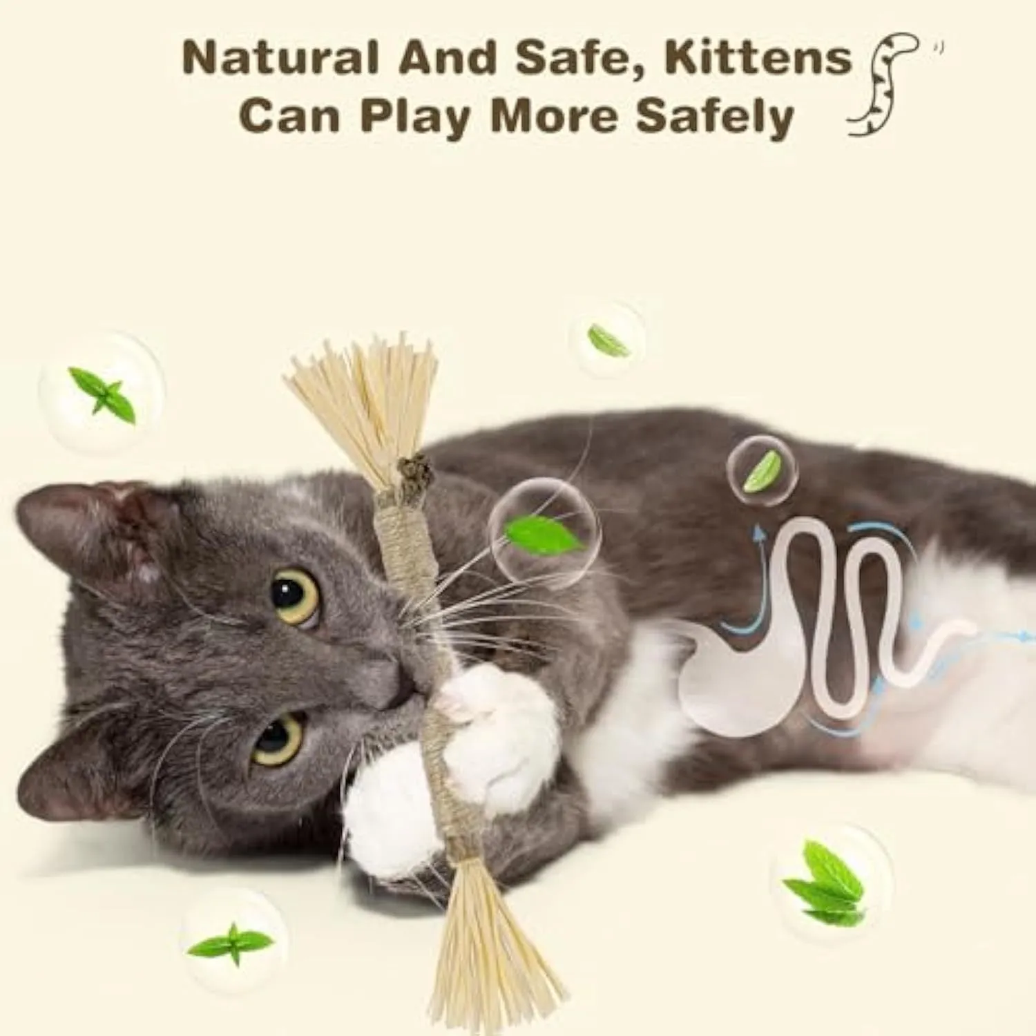 Natural silvervine chew sticks for cats in two diameter options for dental care and play