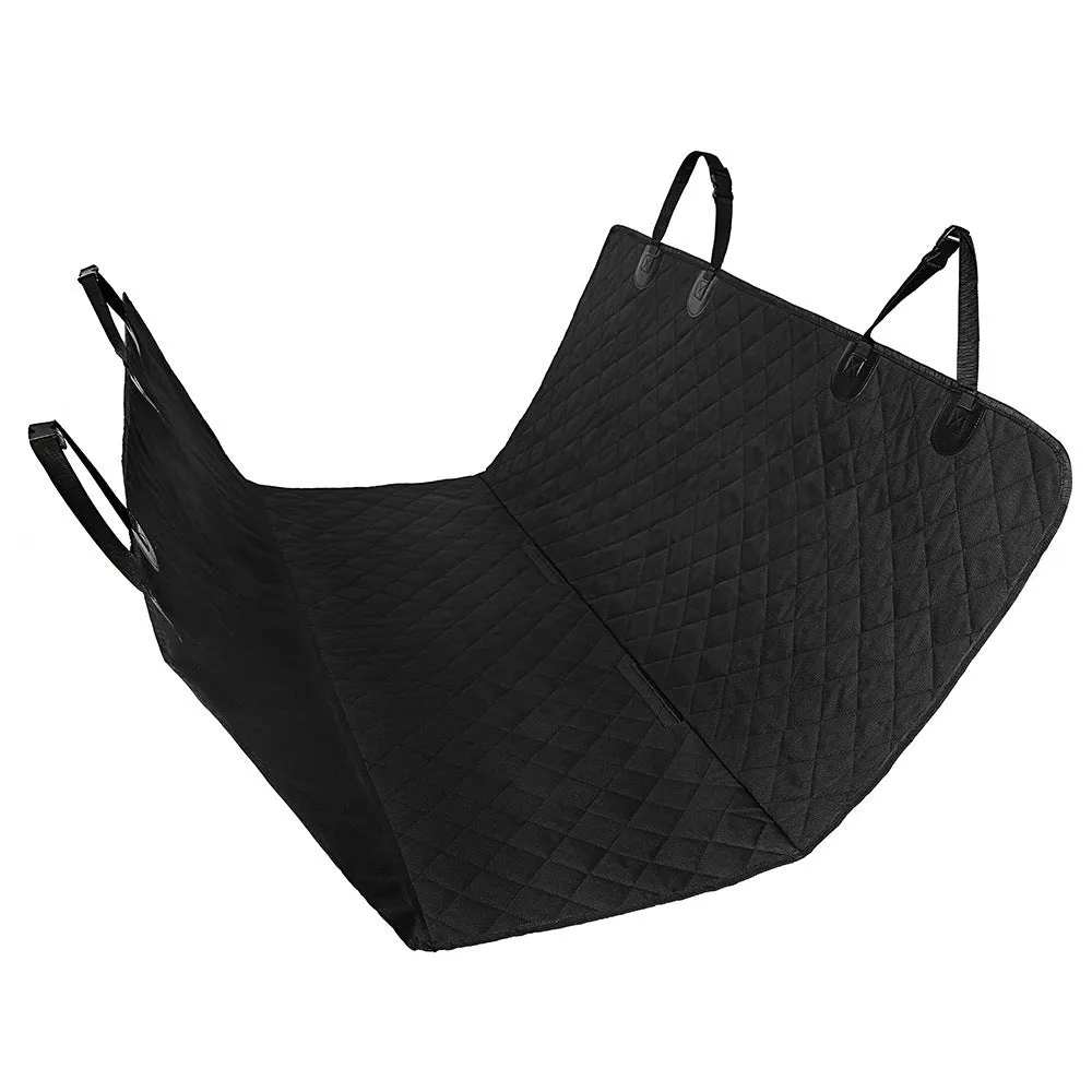 Waterproof Oxford cloth car rear pet dog cushion 137x147cm in orange with side wings for seat protection
