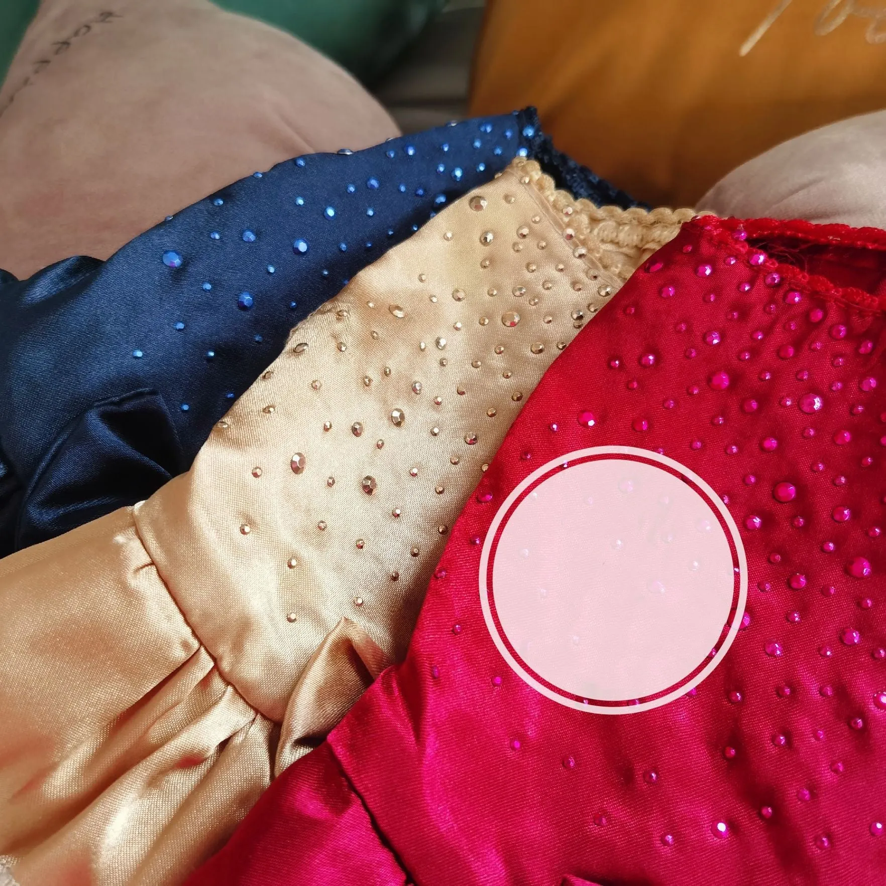 Artificial silk pet skirt in princess style for cats and dogs, blue colour, size XL shown
