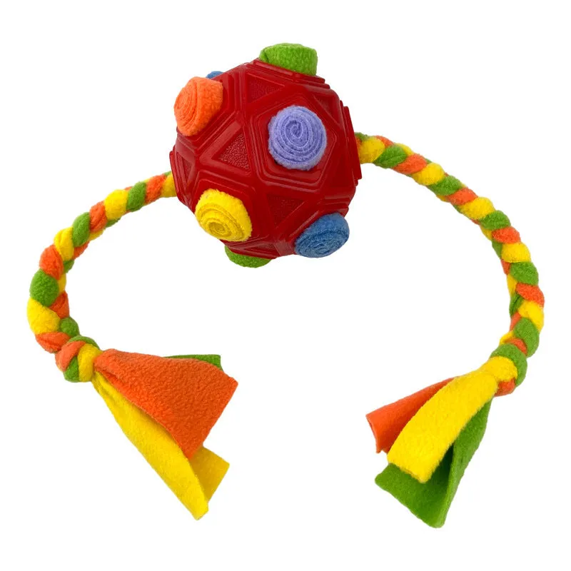 Blue TPR rubber sniffing ball dog puzzle toy for interactive training